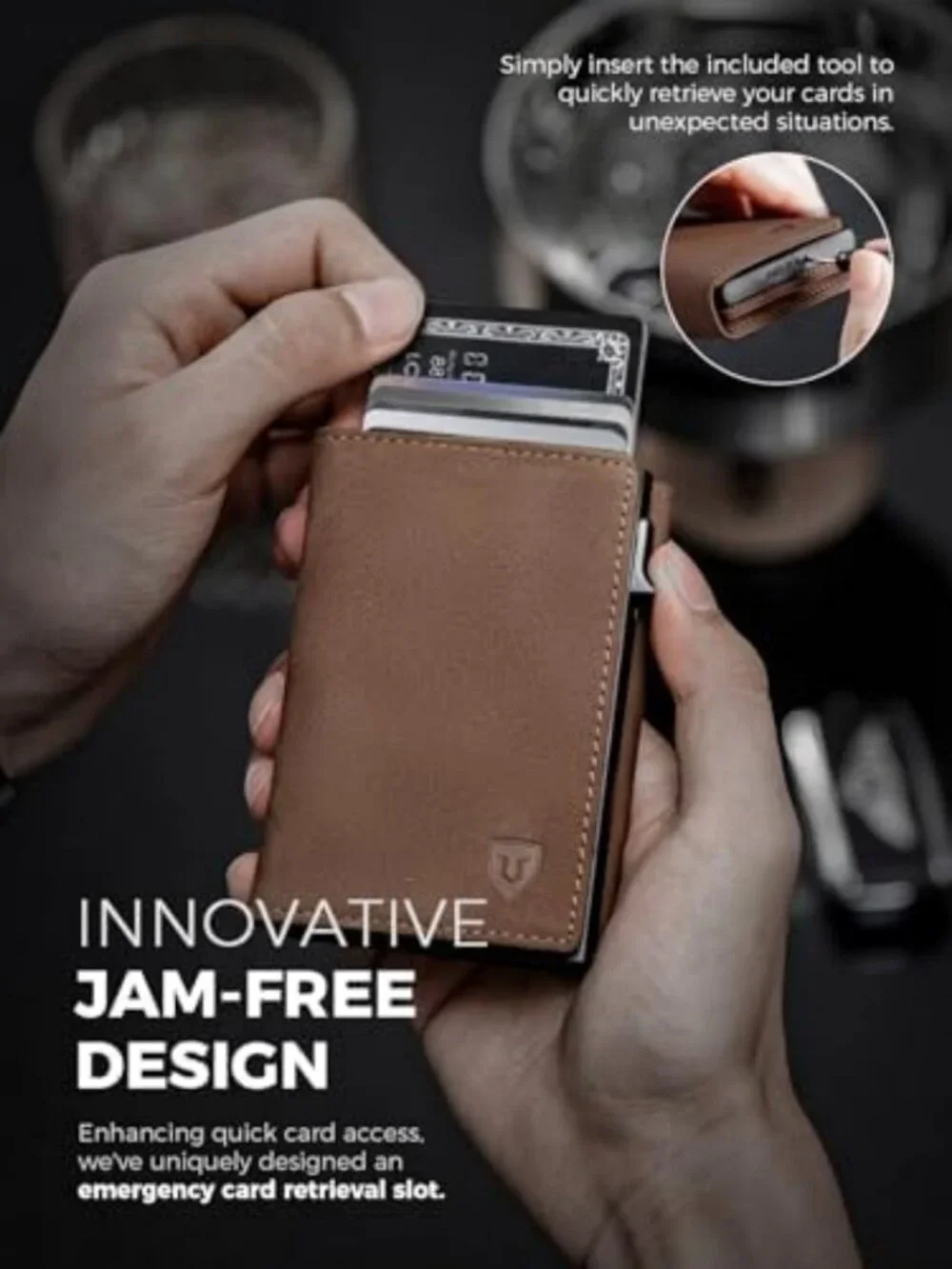 Stylish RFID Blocking Trifold Wallet for Men, Full Grain Leather, Minimalist